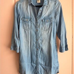 H&M Sky Blue Denim Shirt Dress
